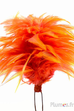 Plumet coq avec anneau -  hauteur 20 cm - feu